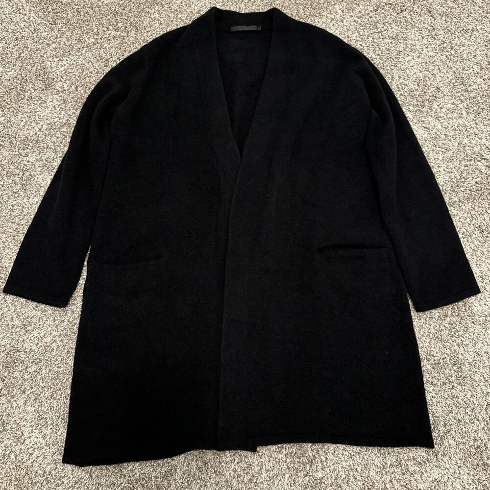Jenni Kayne Short Sweater Coat Merino Wool Yak Black Women’s Size Large